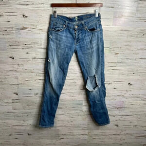 7 For All Mankind Skinny Boyfriend Mid-Rise Jeans size  25